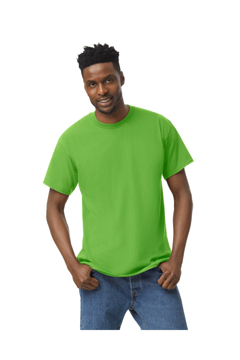 Gildan T-Shirt Uomo Senza Cuciture – Colore Safety Green/Daisy, Taglia S, 100% Cotone Prelavato