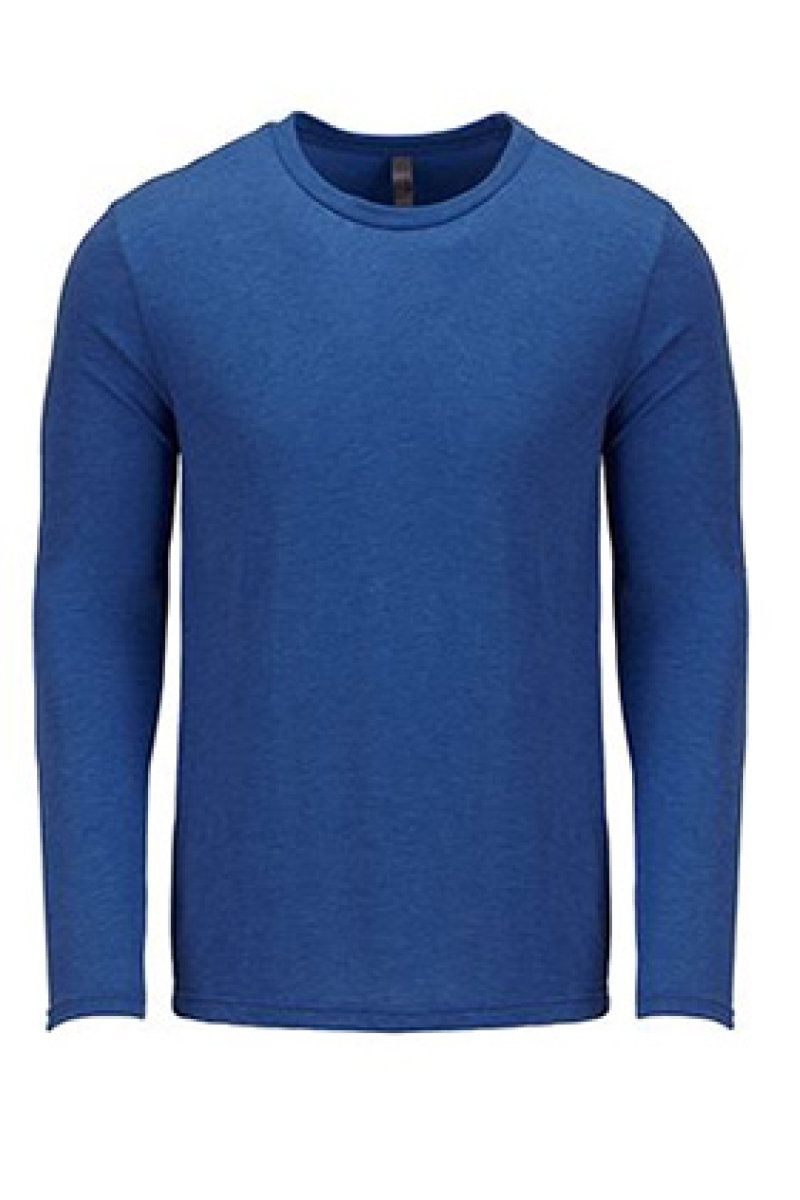 Next Level Apparel 6071 Men's Triblend Long Sleeve Crew Sweatshirt – Soft Polyester/Cotton/Rayon Blend, S-2XL