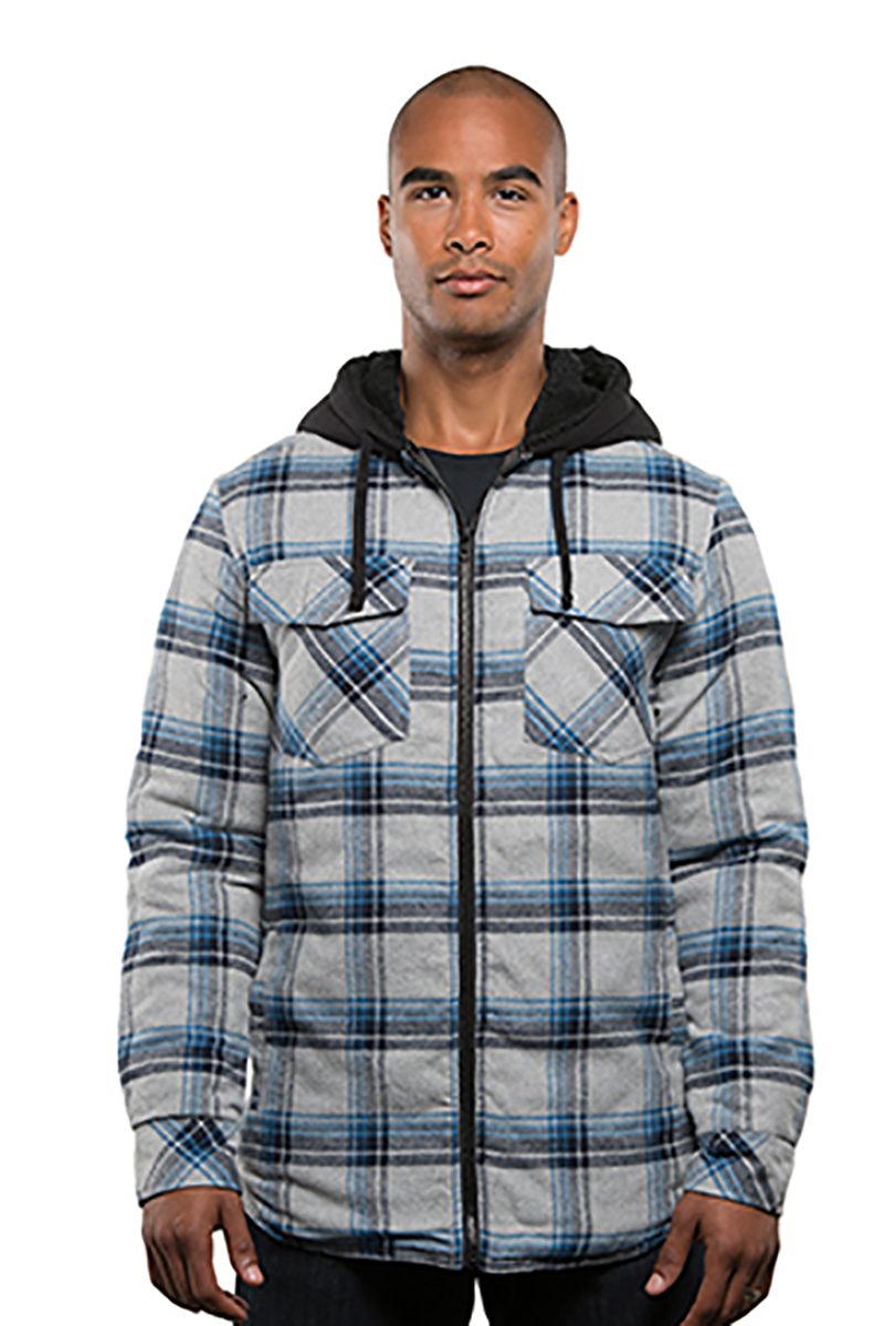 BURNSIDE Sherpa Lined Hooded Flannel Jacket | McCrearys-Tees-