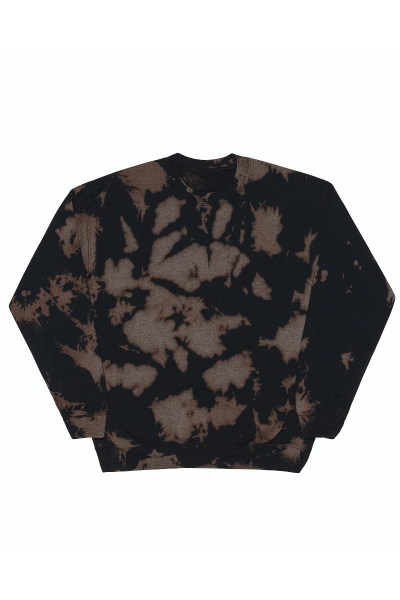 Dyenomite Bleach Wash Essential Fleece Crew Sweatshirt