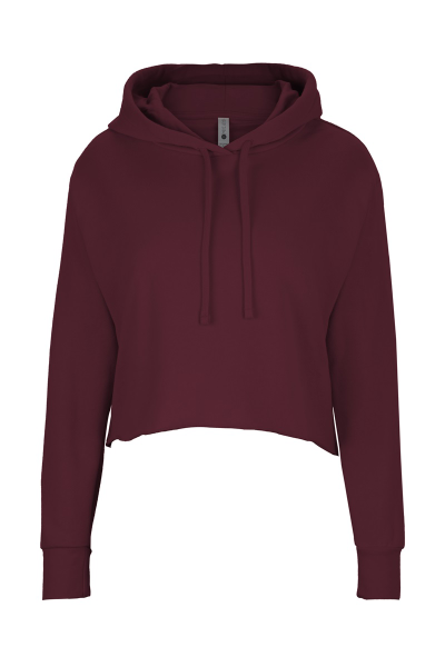 Next Level Apparel Laguna Sueded Raw Edge Crop Hoodie