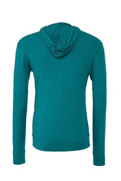 Bella Canvas Unisex Triblend Full-Zip Hoodie - Lightweight & Eco-Friendly | Char-Black | Retail Fit - View #3