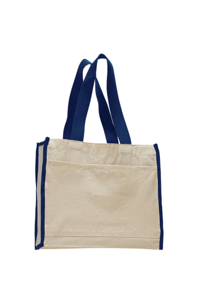 Q-Tees Canvas Tote with Colored Handles