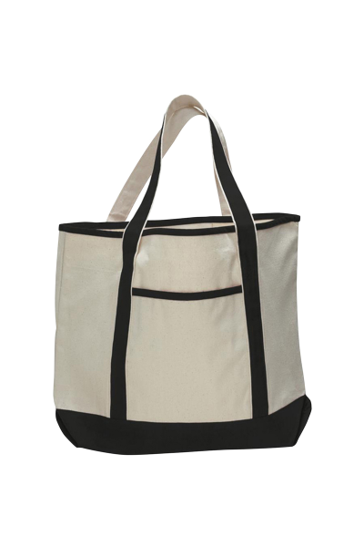 Q-TEES Large Canvas Deluxe Tote | McCrearys-Tees-